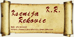 Ksenija Reković vizit kartica